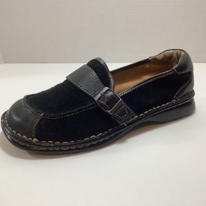 KB & COMPANY Black Leather Size 8M Casual Flats Shoes